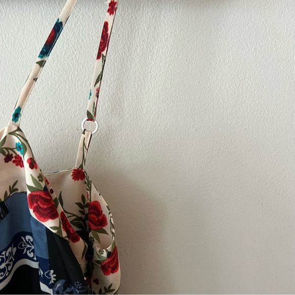 Sandro Niels Tapestry Floral Mixed Print Satin Midi Dress - Picture 9 of 12